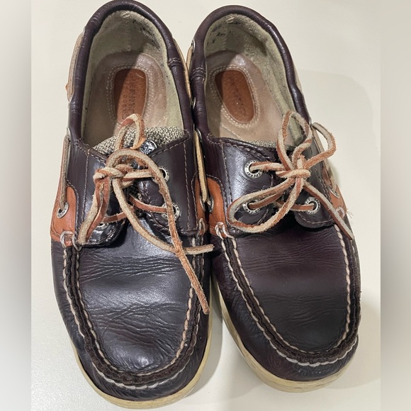 Sperry Dark Brown and Tan Boat Shoes - Picture 3 of 7